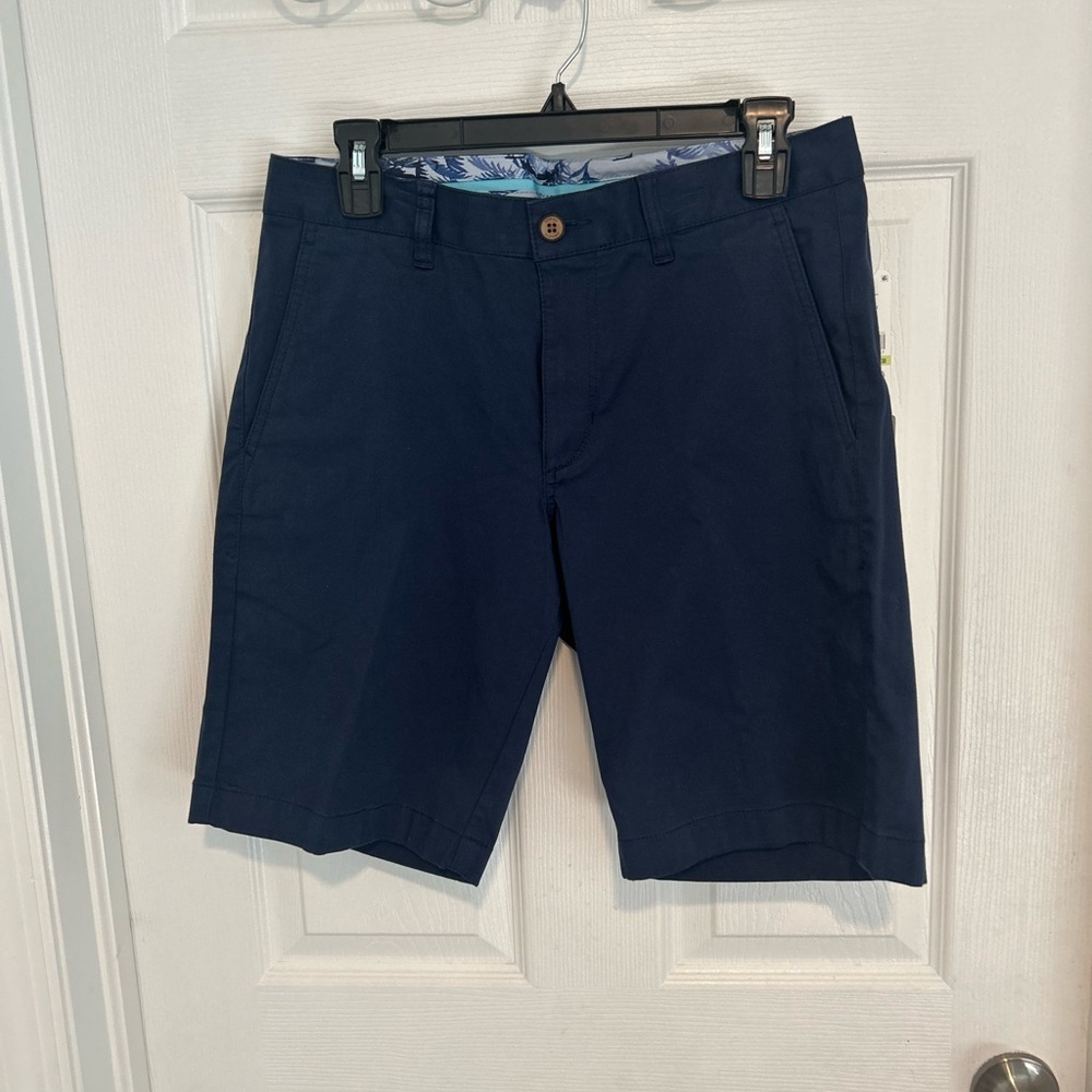 NWT Tommy Bahama Dark Blue Flat Front Shorts Size 30